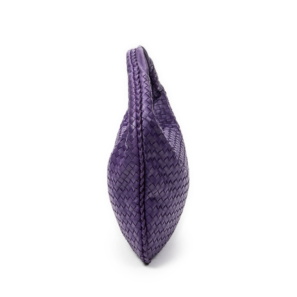Shoulder Bag Veneta Hobo Purple Intrecciato Leather