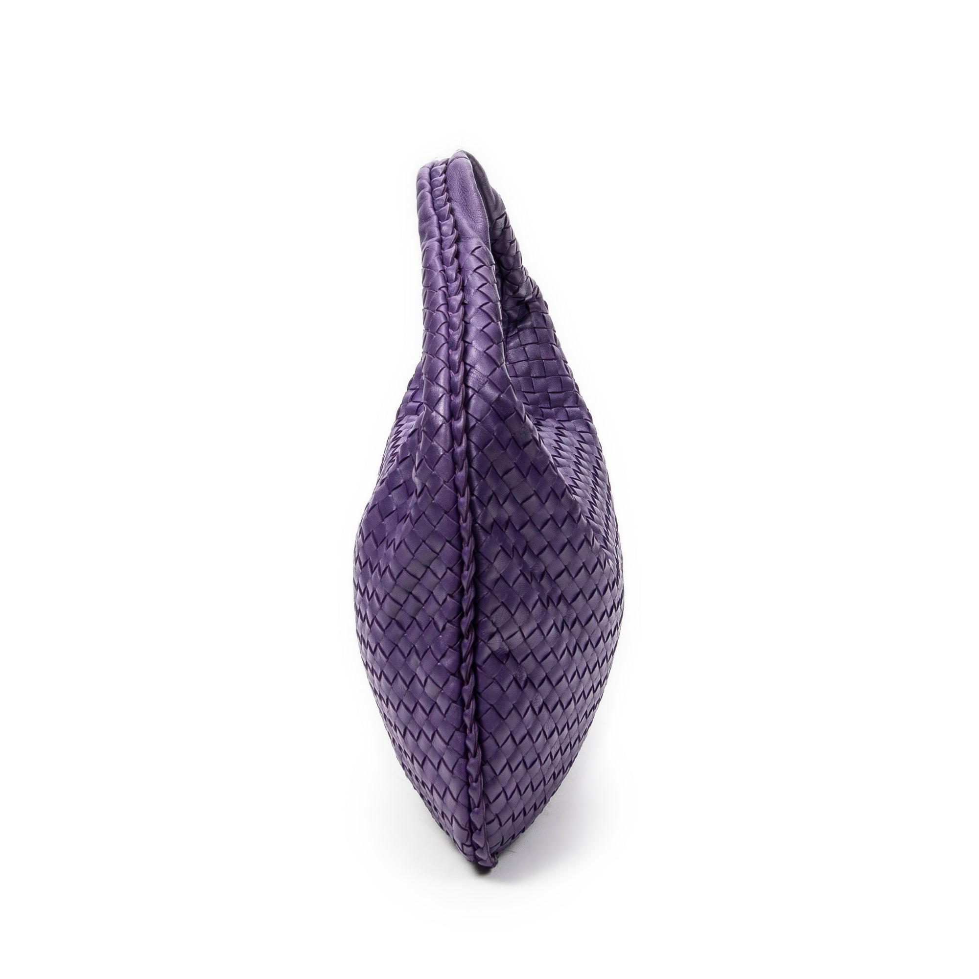 Shoulder Bag Veneta Hobo Purple Intrecciato Leather