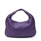 Shoulder Bag Veneta Hobo Purple Intrecciato Leather