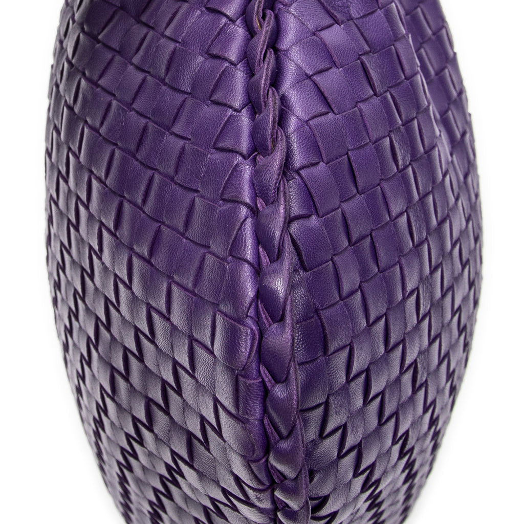 Shoulder Bag Veneta Hobo Purple Intrecciato Leather