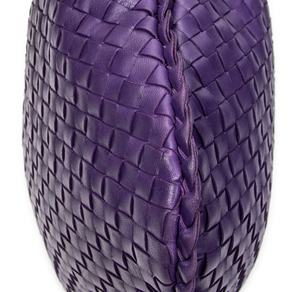 Shoulder Bag Veneta Hobo Purple Intrecciato Leather