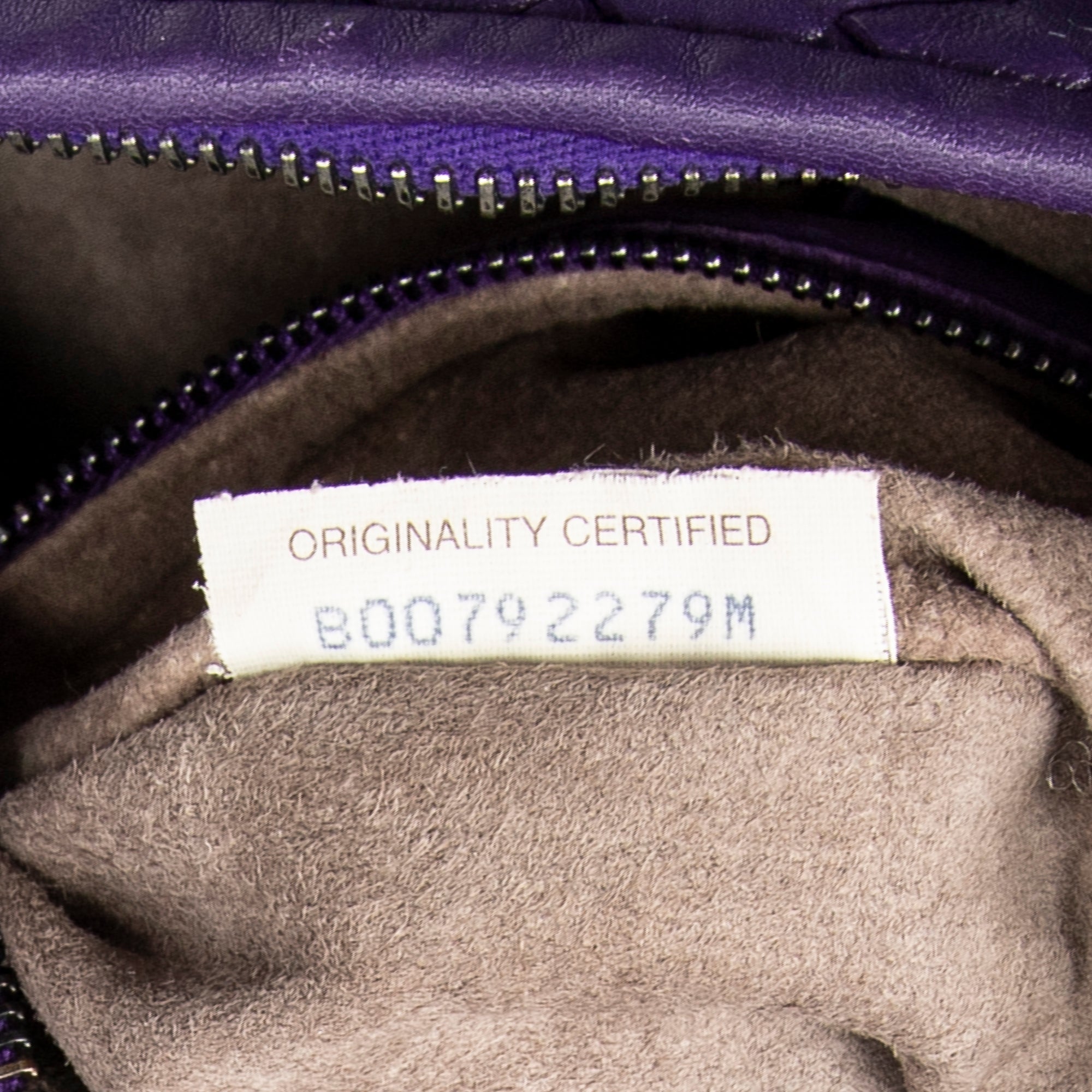 Shoulder Bag Veneta Hobo Purple Intrecciato Leather