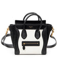 Shoulder Bag Nano Bicolor Luggage Black Calfskin Leather