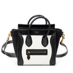 Shoulder Bag Nano Bicolor Luggage Black Calfskin Leather