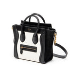 Shoulder Bag Nano Bicolor Luggage Black Calfskin Leather