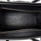 Shoulder Bag Nano Bicolor Luggage Black Calfskin Leather