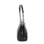 Shoulder Bag Small Soft Shopping Tote Black Cannage Lambskin Leather