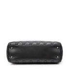 Shoulder Bag Small Soft Shopping Tote Black Cannage Lambskin Leather