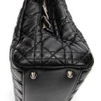 Shoulder Bag Small Soft Shopping Tote Black Cannage Lambskin Leather