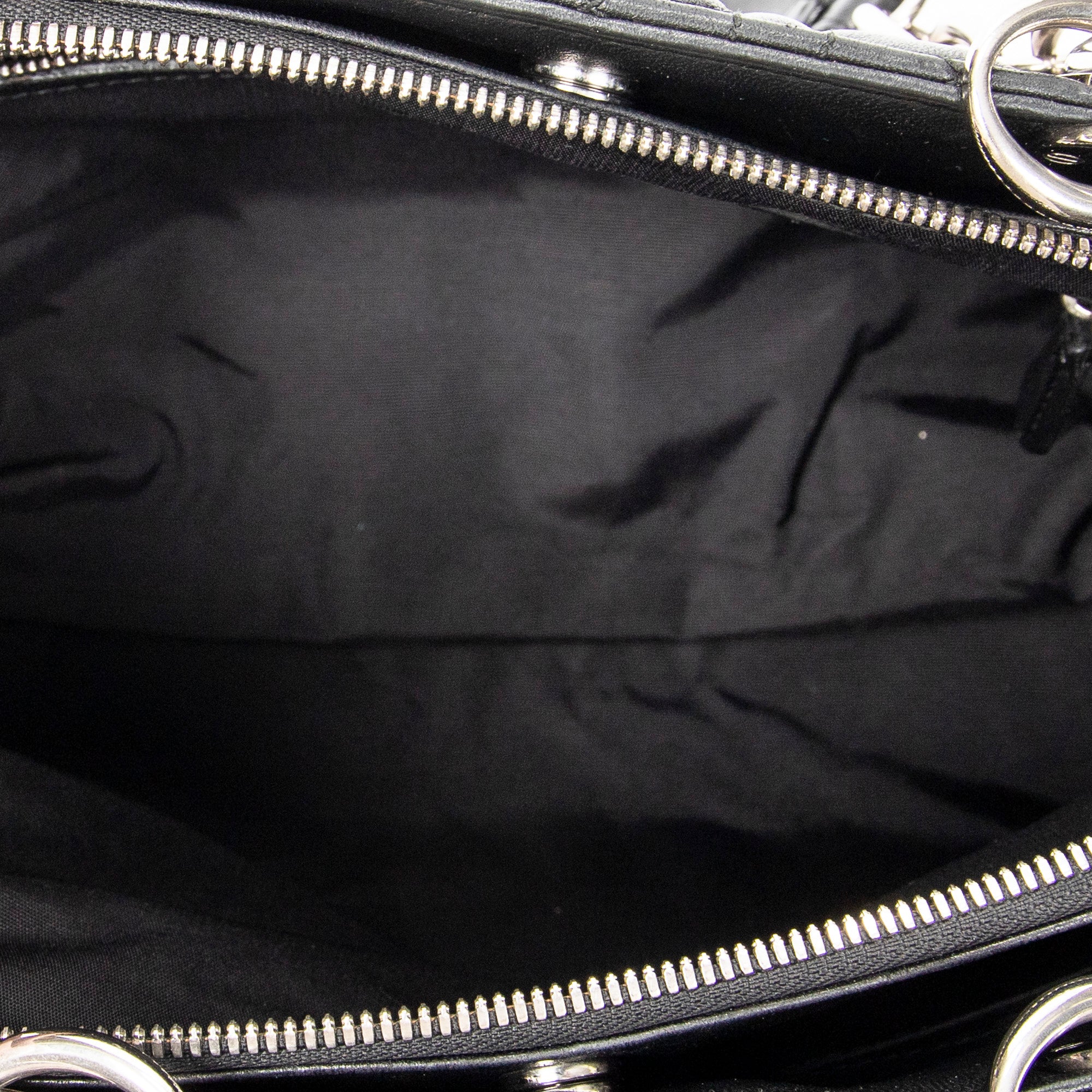 Shoulder Bag Small Soft Shopping Tote Black Cannage Lambskin Leather
