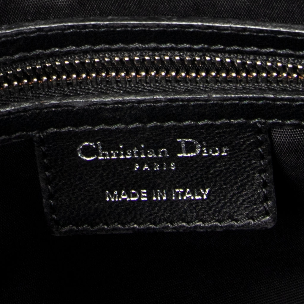 Shoulder Bag Small Soft Shopping Tote Black Cannage Lambskin Leather