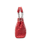 Shoulder Bag Soft Shopping Tote Red Cannage Lambskin Leather