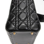 Shoulder Bag Medium Lady Dior Zip Black Cannage Lambskin Leather