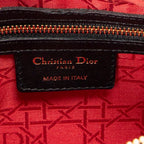 Shoulder Bag Medium Lady Dior Zip Black Cannage Lambskin Leather