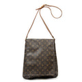 Bolso de hombro Musette de lona Monogram marrón