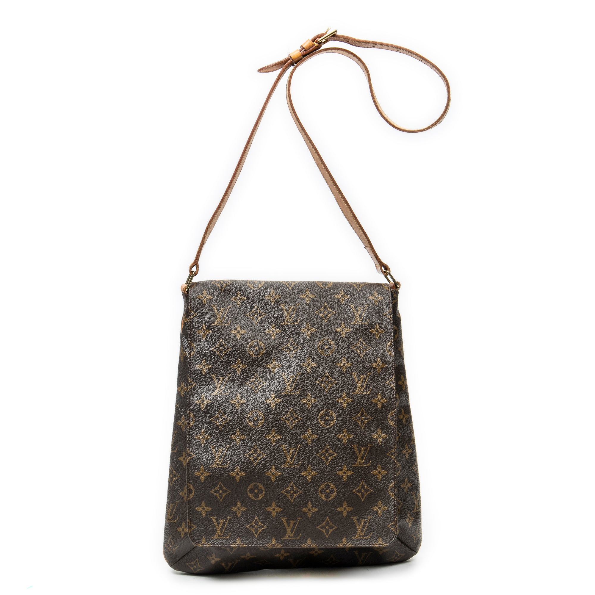 Bolso de hombro Musette de lona Monogram marrón