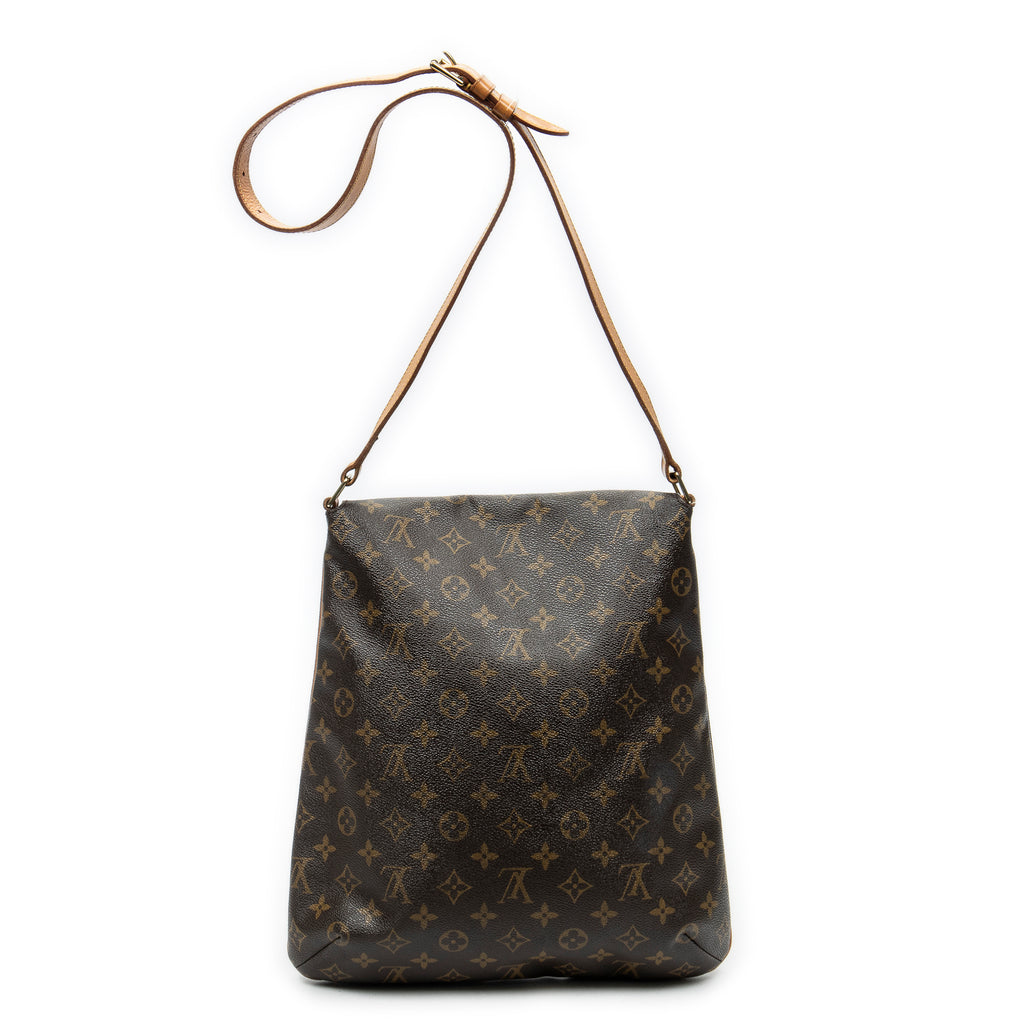 Bolso de hombro Musette de lona Monogram marrón