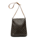 Bolso de hombro Musette de lona Monogram marrón