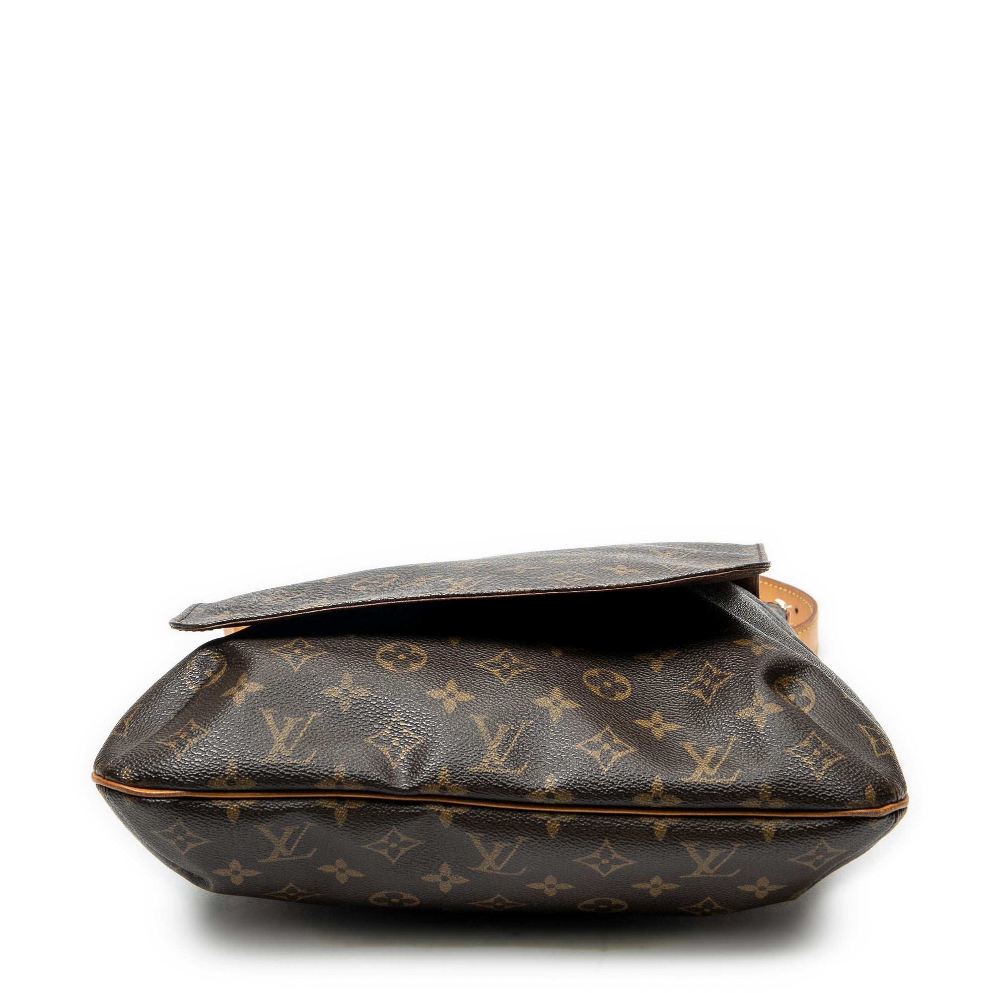 Bolso de hombro Musette de lona Monogram marrón