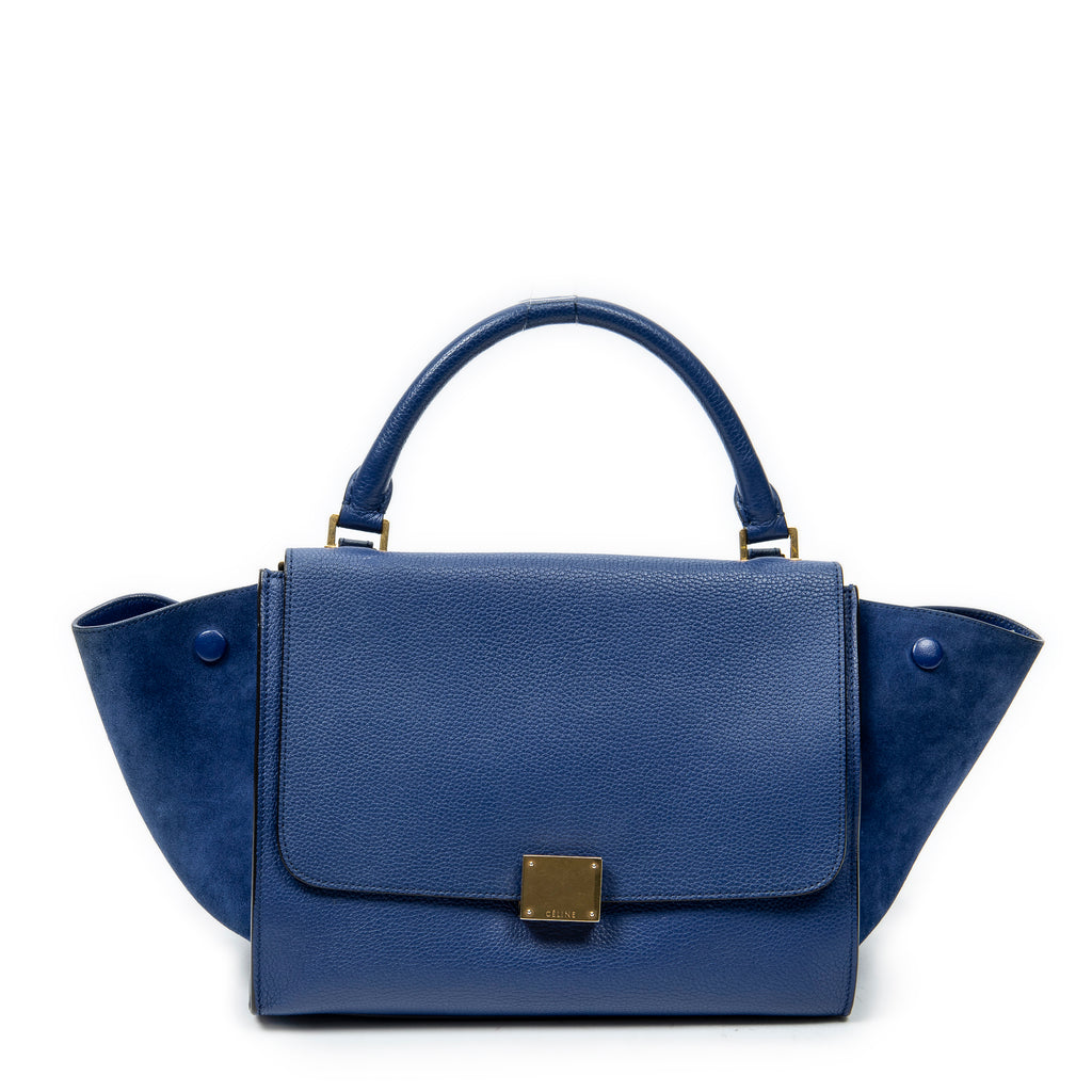 Shoulder Bag Small Trapeze Royal Blue Grained Calfskin Leather