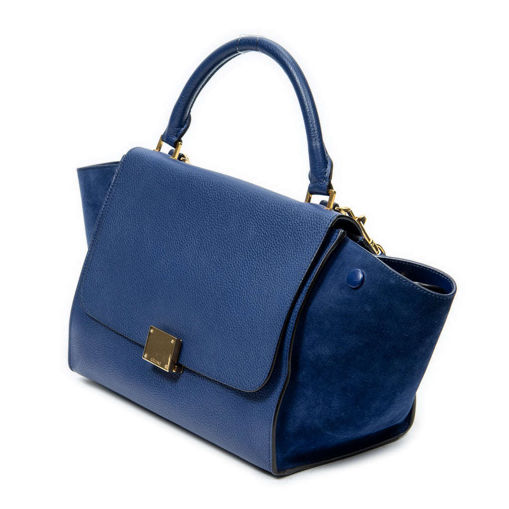 Shoulder Bag Small Trapeze Royal Blue Grained Calfskin Leather