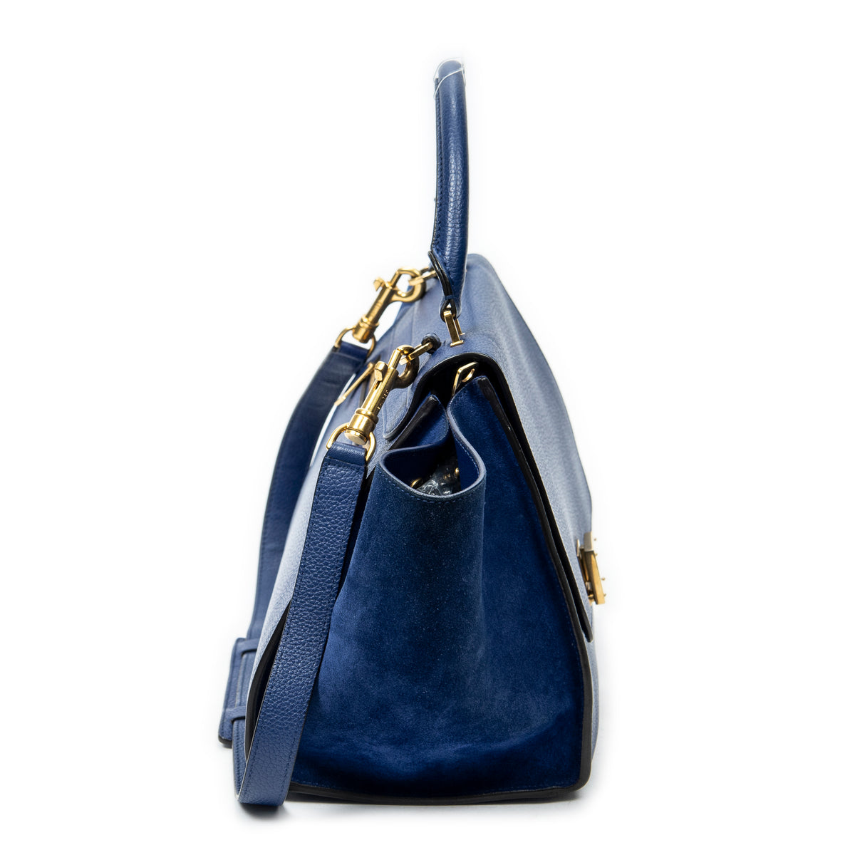 Shoulder Bag Small Trapeze Royal Blue Grained Calfskin Leather