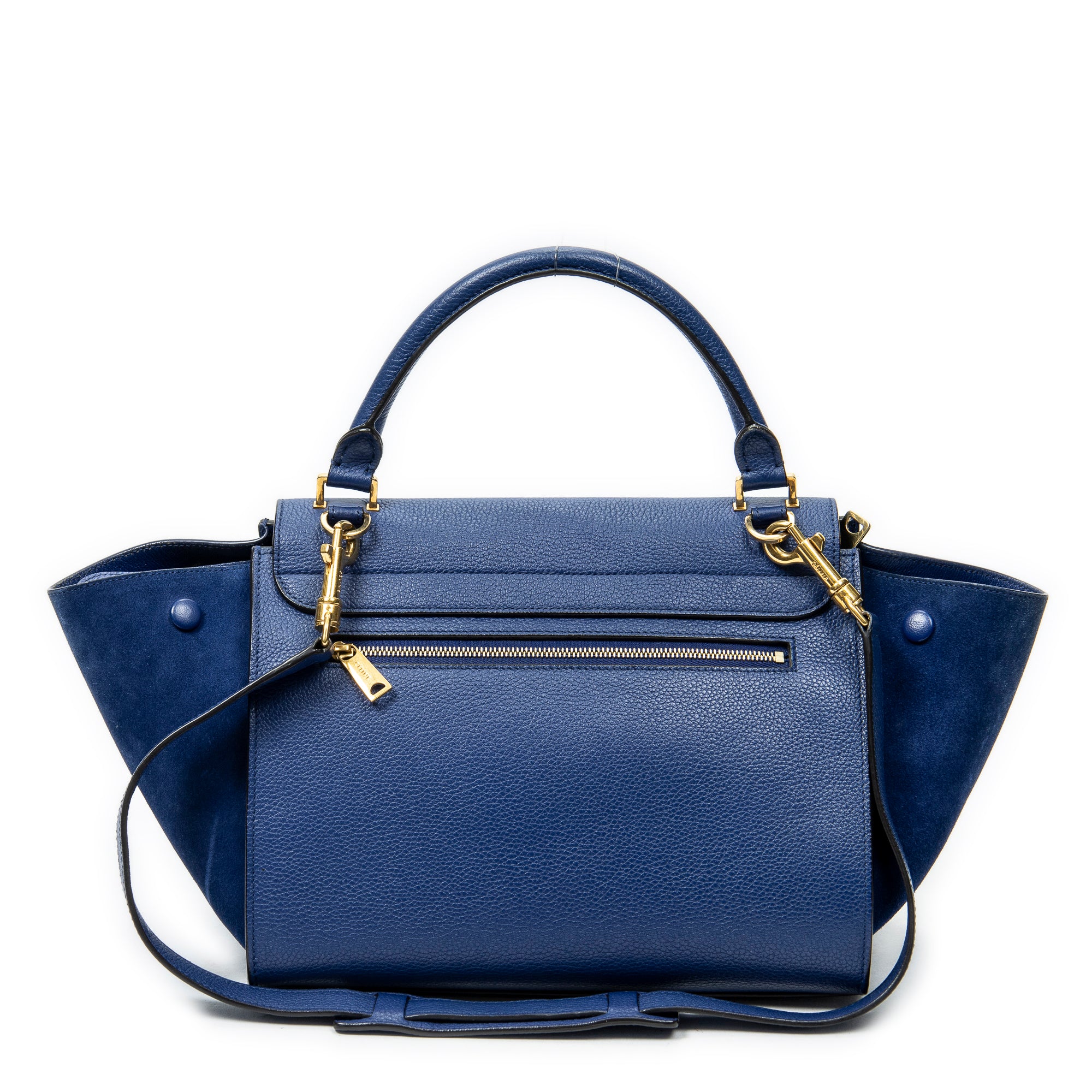 Shoulder Bag Small Trapeze Royal Blue Grained Calfskin Leather