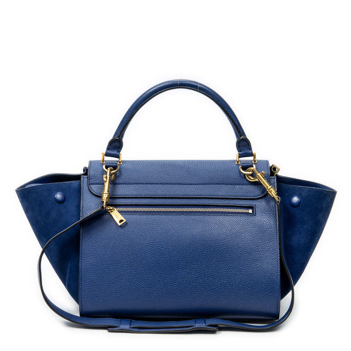 Shoulder Bag Small Trapeze Royal Blue Grained Calfskin Leather