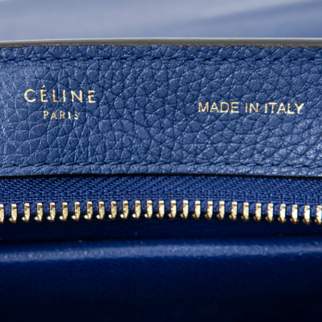 Shoulder Bag Small Trapeze Royal Blue Grained Calfskin Leather
