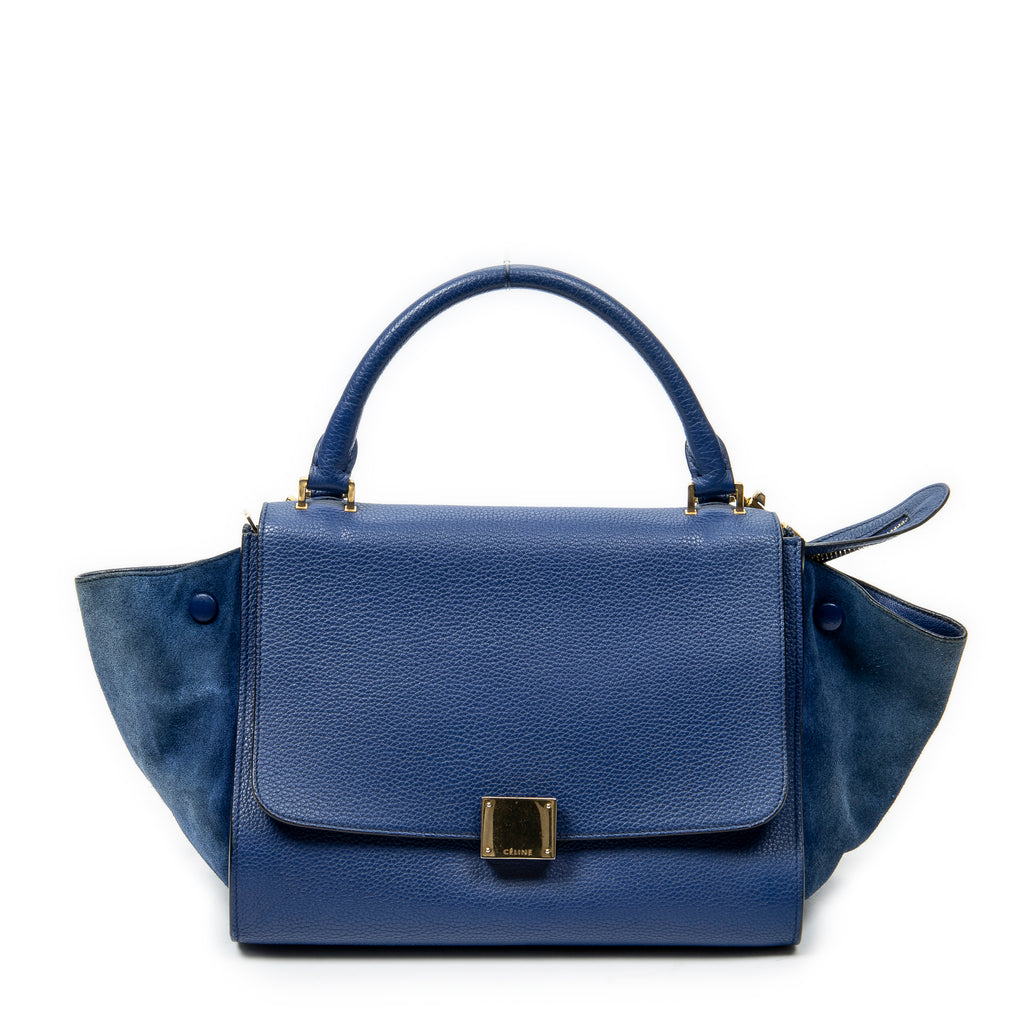 Shoulder Bag Small Trapeze Royal Blue Grained Calfskin Leather