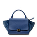 Shoulder Bag Small Trapeze Royal Blue Grained Calfskin Leather