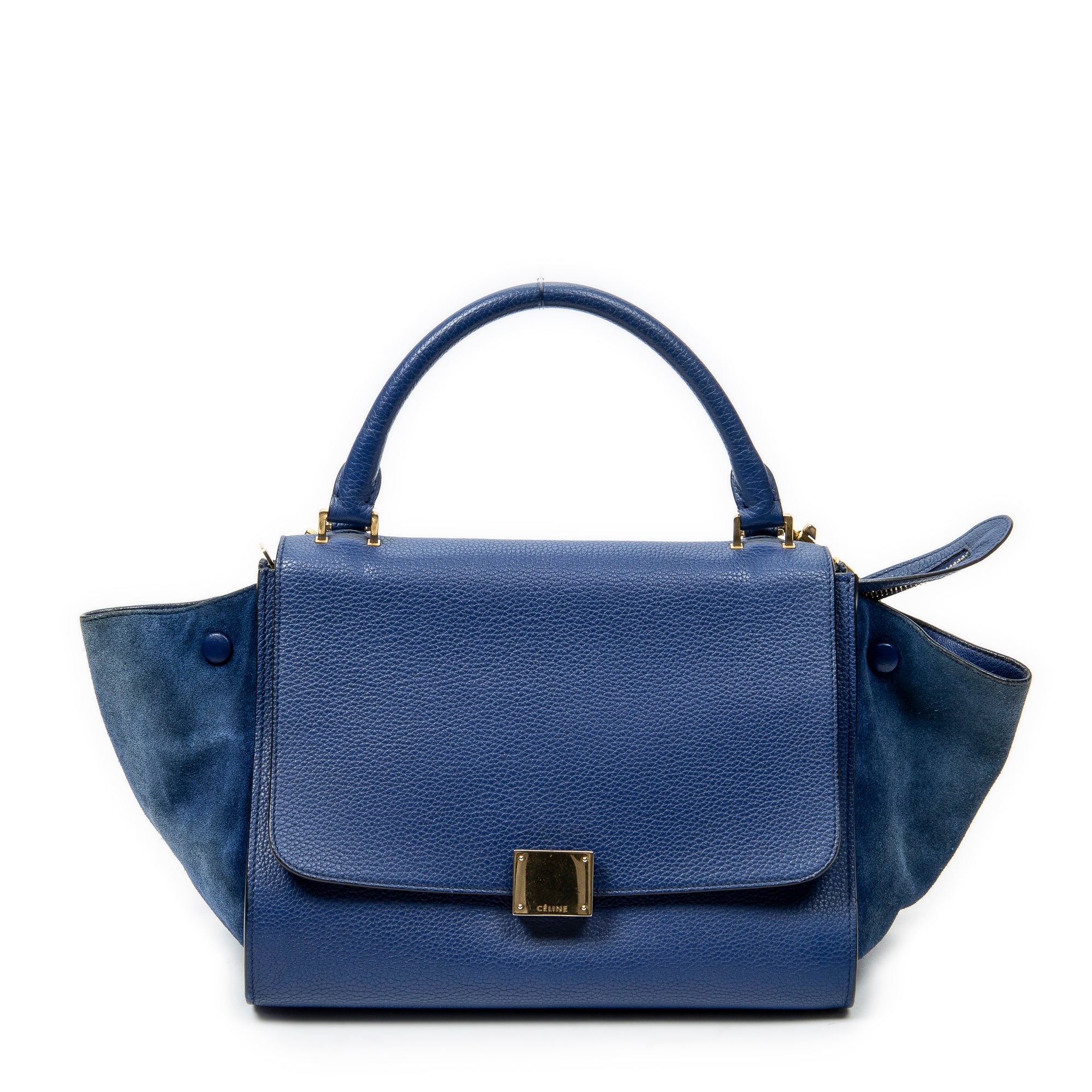 Shoulder Bag Small Trapeze Royal Blue Grained Calfskin Leather