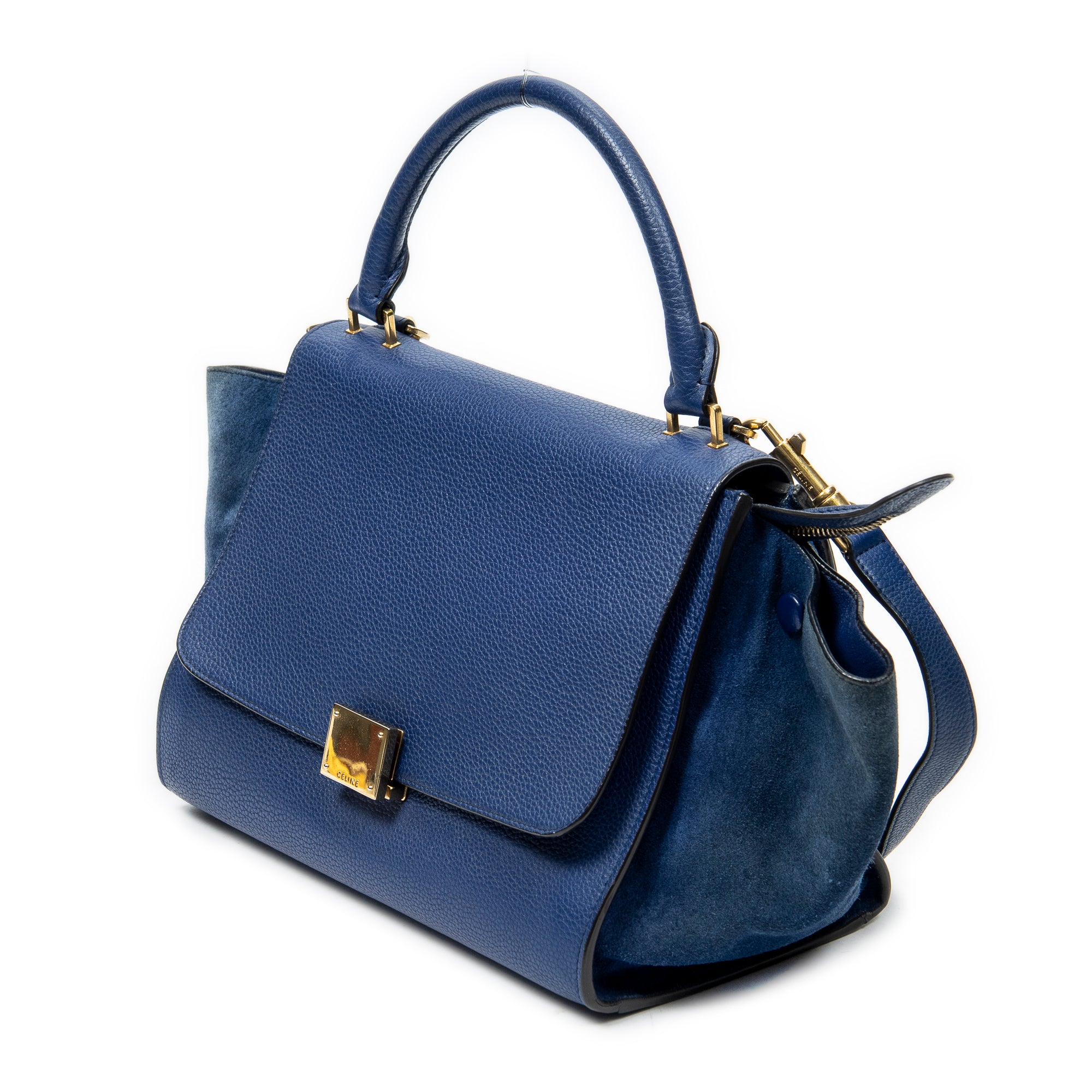 Shoulder Bag Small Trapeze Royal Blue Grained Calfskin Leather