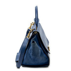 Shoulder Bag Small Trapeze Royal Blue Grained Calfskin Leather