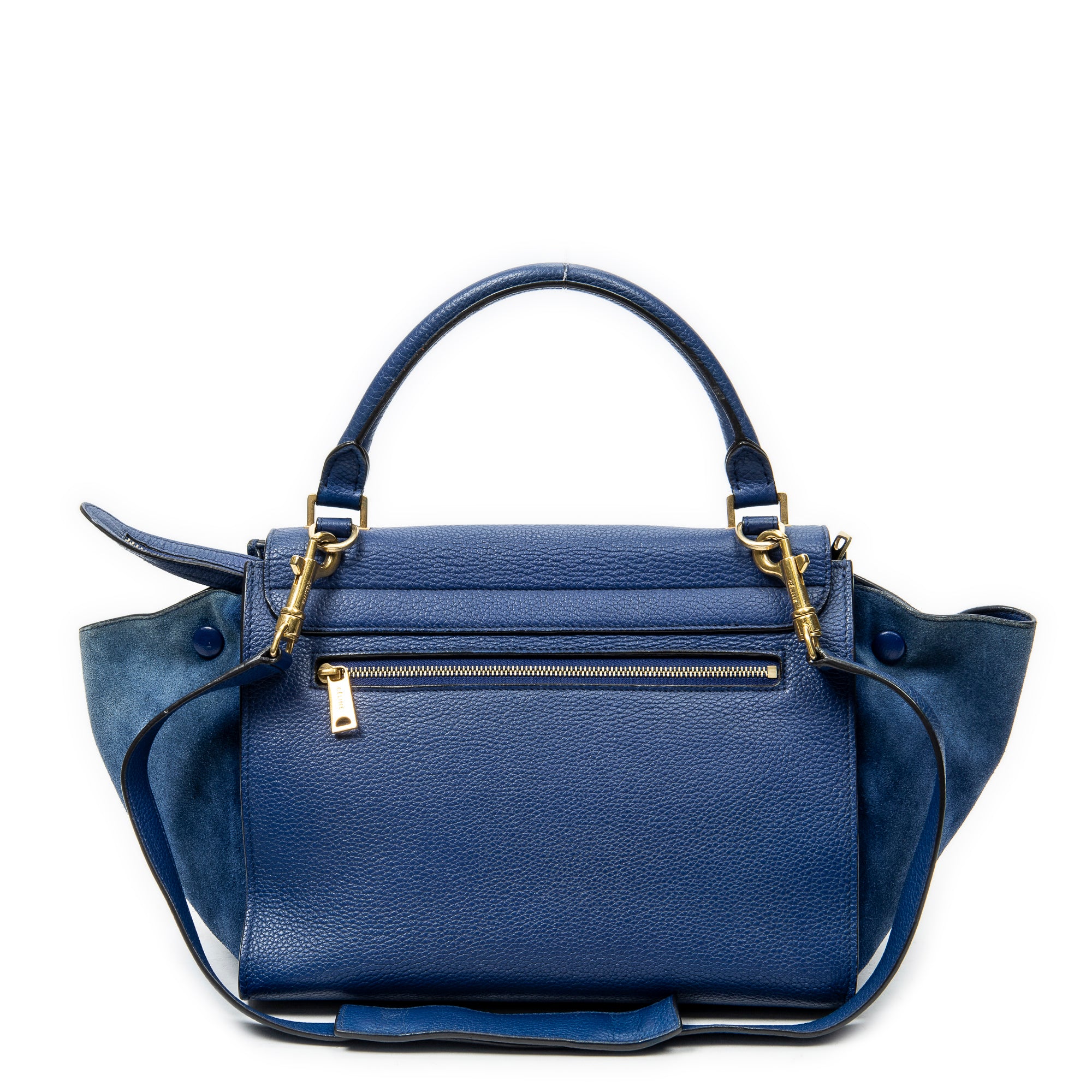 Shoulder Bag Small Trapeze Royal Blue Grained Calfskin Leather