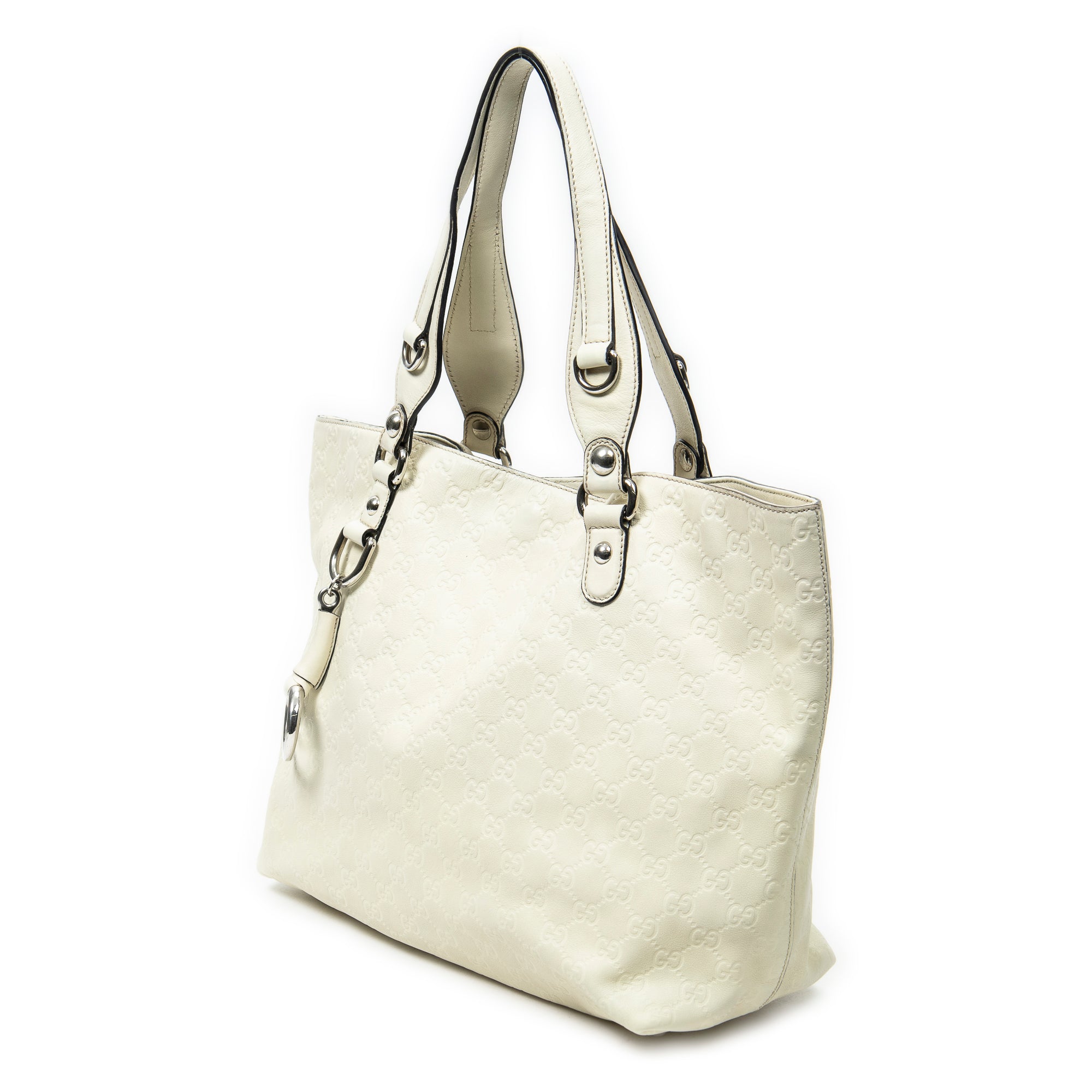 Shoulder Bag Icon Bit Tote White Guccissima Leather