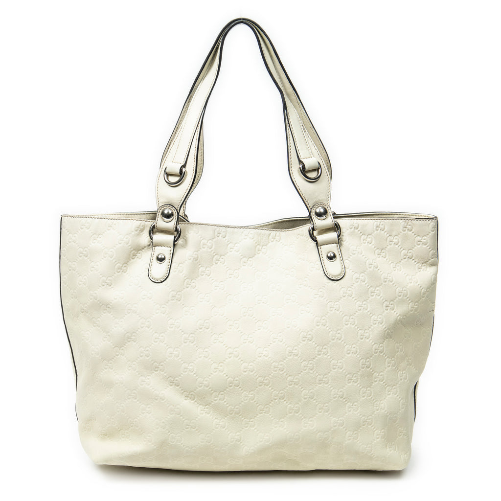 Shoulder Bag Icon Bit Tote White Guccissima Leather