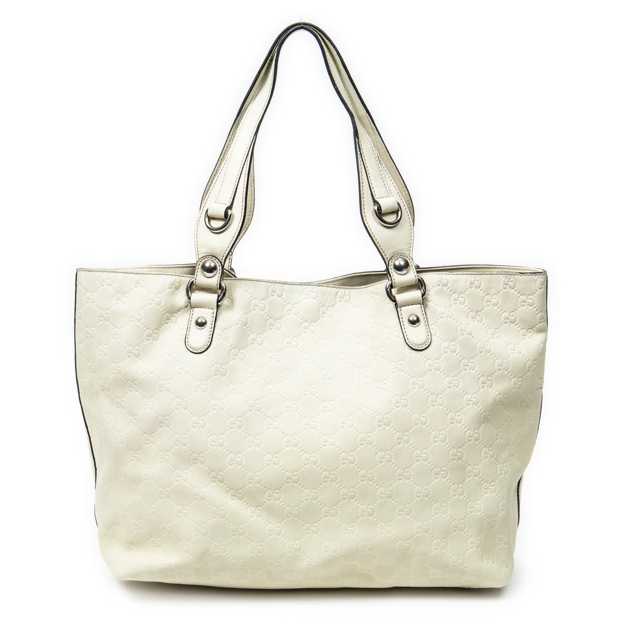 Shoulder Bag Icon Bit Tote White Guccissima Leather