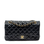 Shoulder Bag Classic Double Flap 26 Black Quilted Lambskin Leather