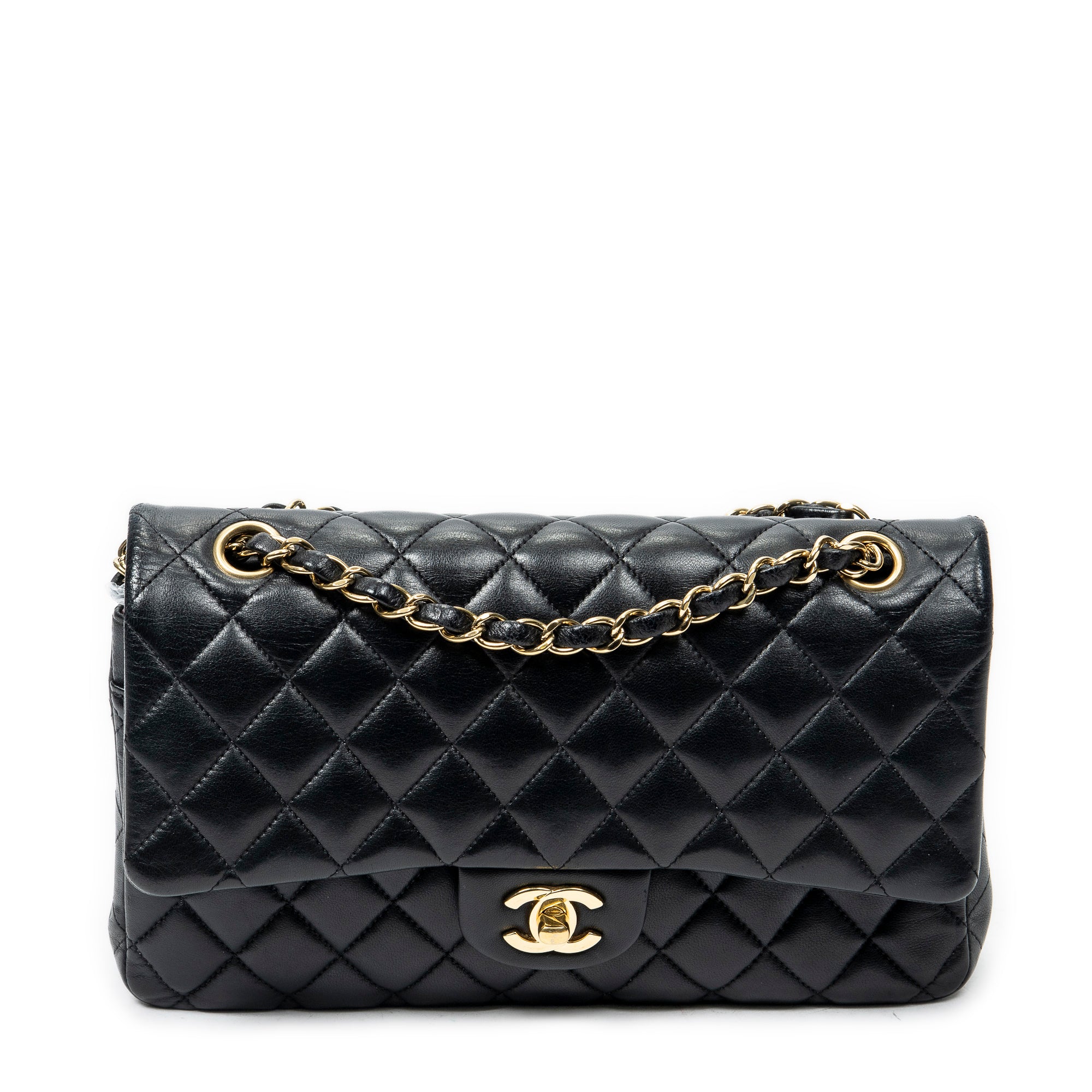 Shoulder Bag Classic Double Flap 26 Black Quilted Lambskin Leather