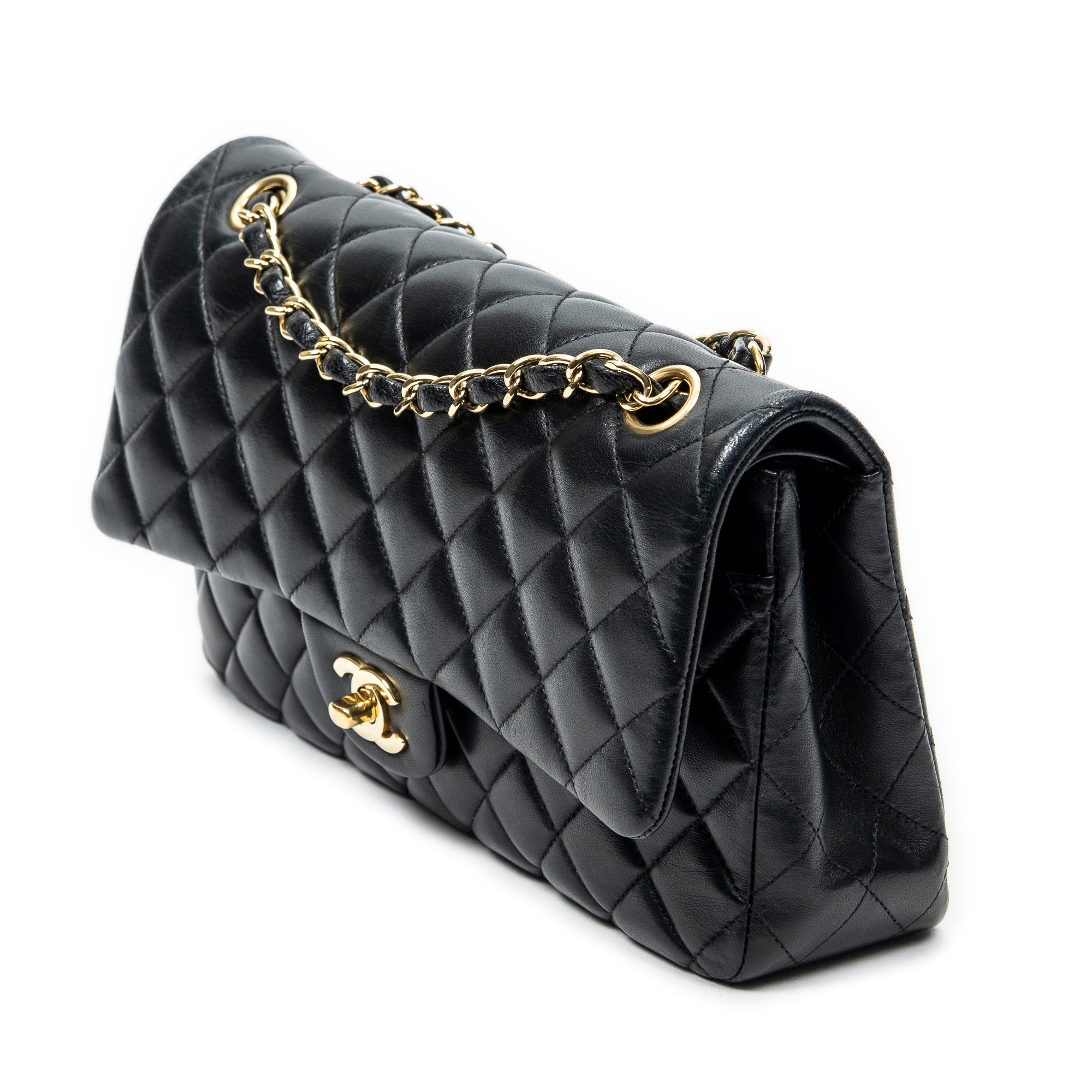 Shoulder Bag Classic Double Flap 26 Black Quilted Lambskin Leather