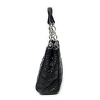 Shoulder Bag Soft Shopping Tote Black Cannage Lambskin Leather