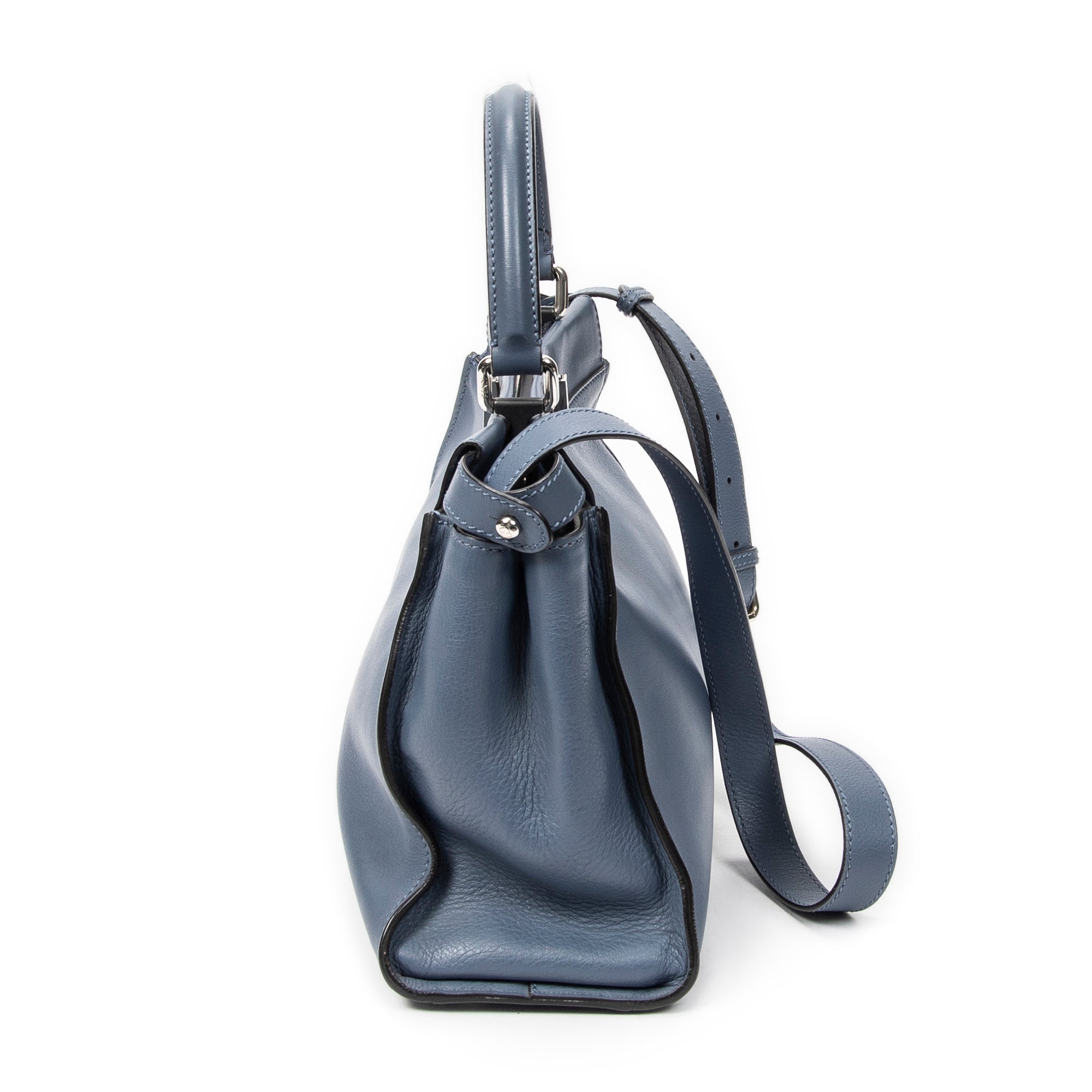 Shoulder Bag Medium Peekaboo Light Blue Calfskin Leather
