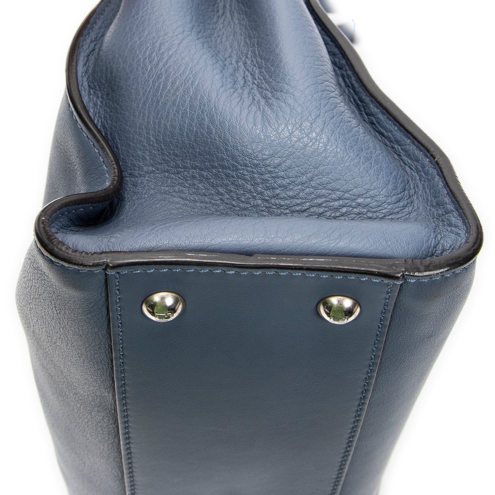 Shoulder Bag Medium Peekaboo Light Blue Calfskin Leather