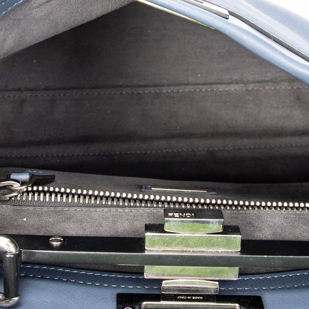 Shoulder Bag Medium Peekaboo Light Blue Calfskin Leather