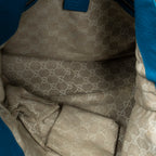 Bolso de hombro mediano Diana Bamboo Hobo en cuero de becerro granulado color turquesa