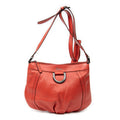 Shoulder Bag Small D-Ring Messenger Red Grained Calfskin Leather