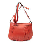 Shoulder Bag Small D-Ring Messenger Red Grained Calfskin Leather