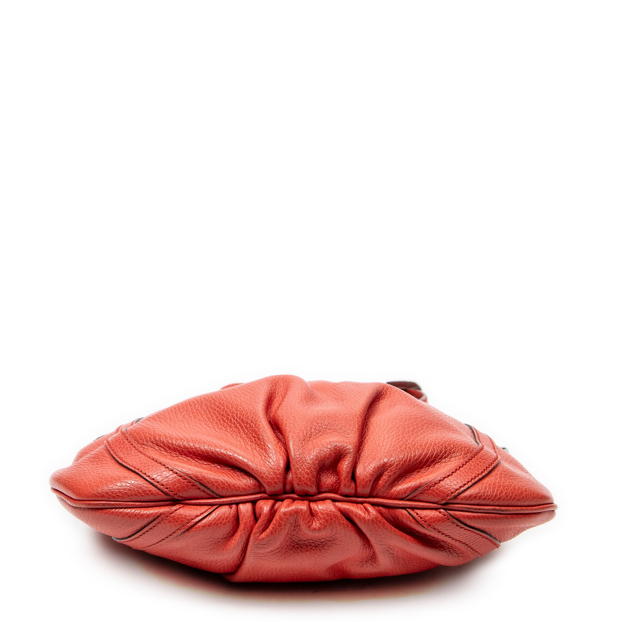 Shoulder Bag Small D-Ring Messenger Red Grained Calfskin Leather