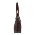 Shoulder Bag Medium Front Pocket Tote Dark Brown Monogrammed Nylon Canvas